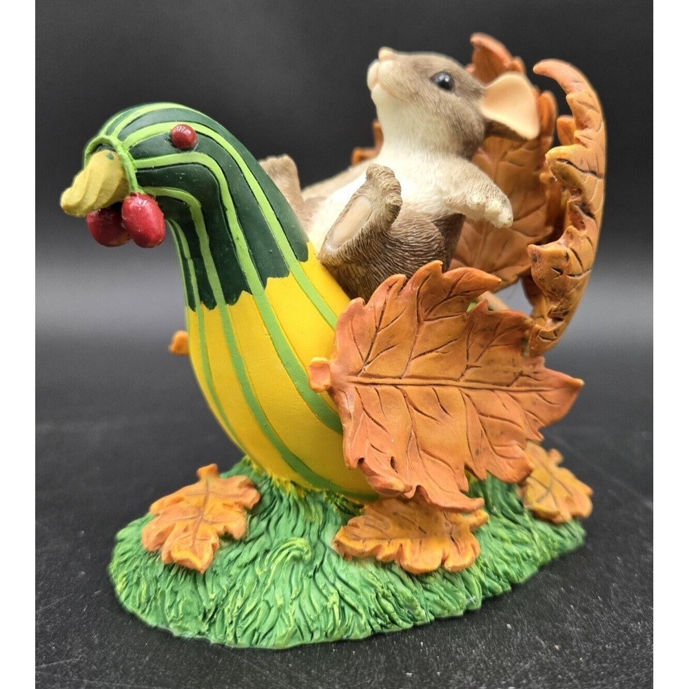 Charming Tails Turkey Traveler Mouse Riding Turkey Gourd‎ Thanksgiving Fall